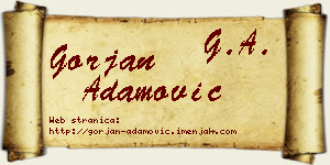 Gorjan Adamović vizit kartica